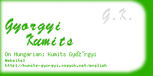 gyorgyi kumits business card